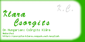 klara csorgits business card