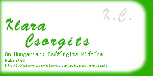 klara csorgits business card